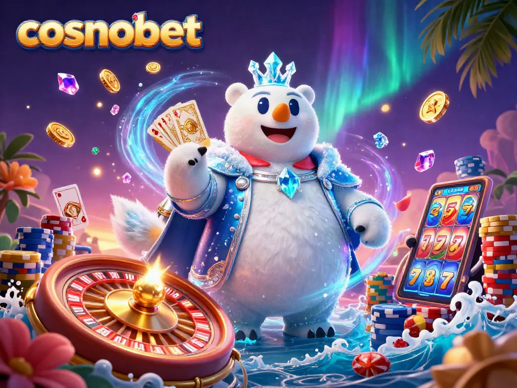 Spin the reels with cosmobet's captivating gaming experience showcasing vibrant characters and casino elements.