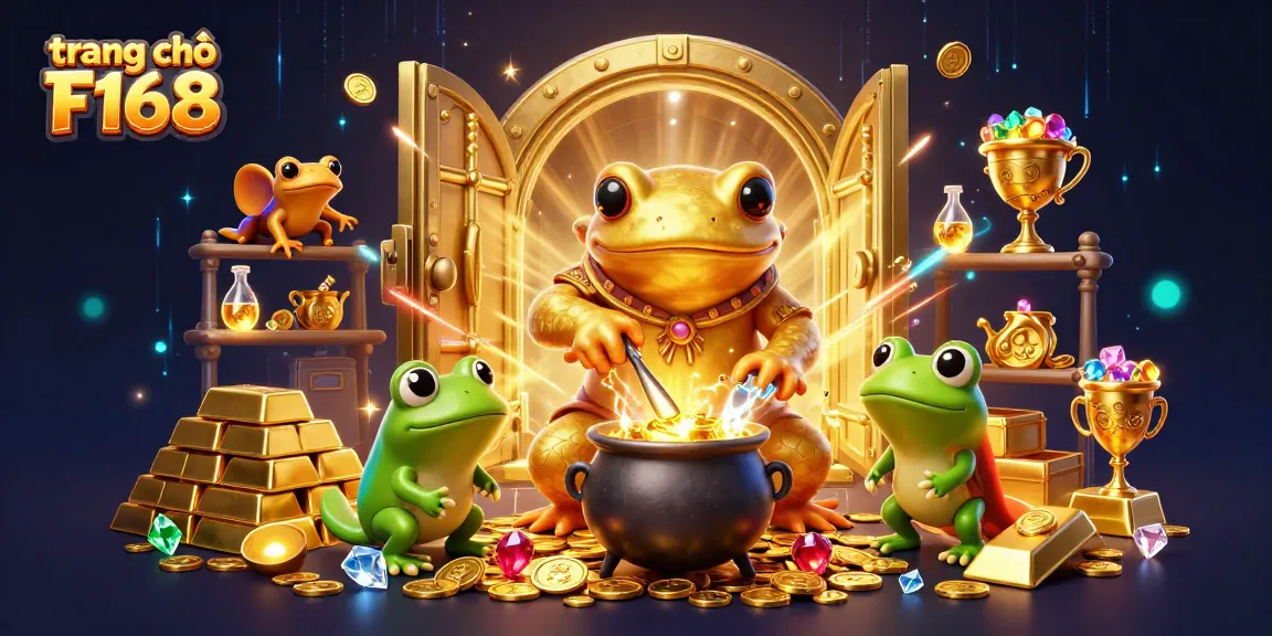 Experience the thrill of gaming at trang chủ F168 with vibrant gold elements and dynamic characters.