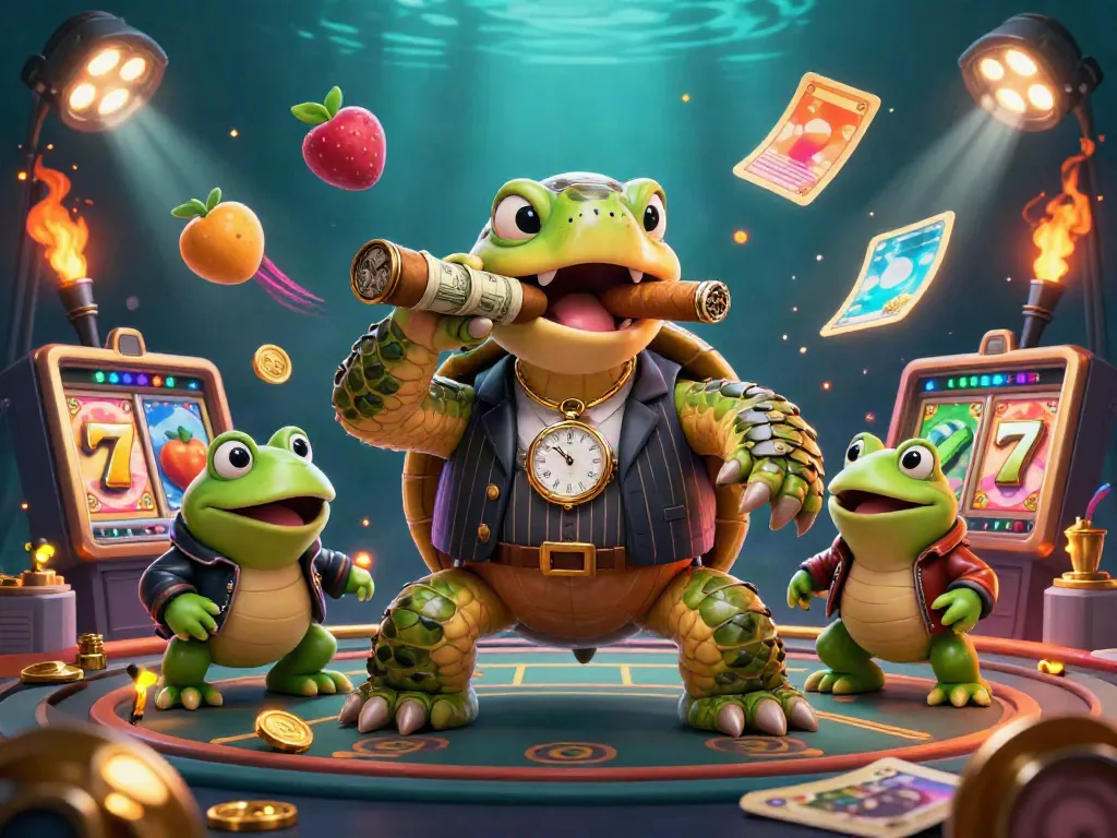 Experience the thrill of NOHU90 with a lively 3D casino scene featuring unique characters and game elements.