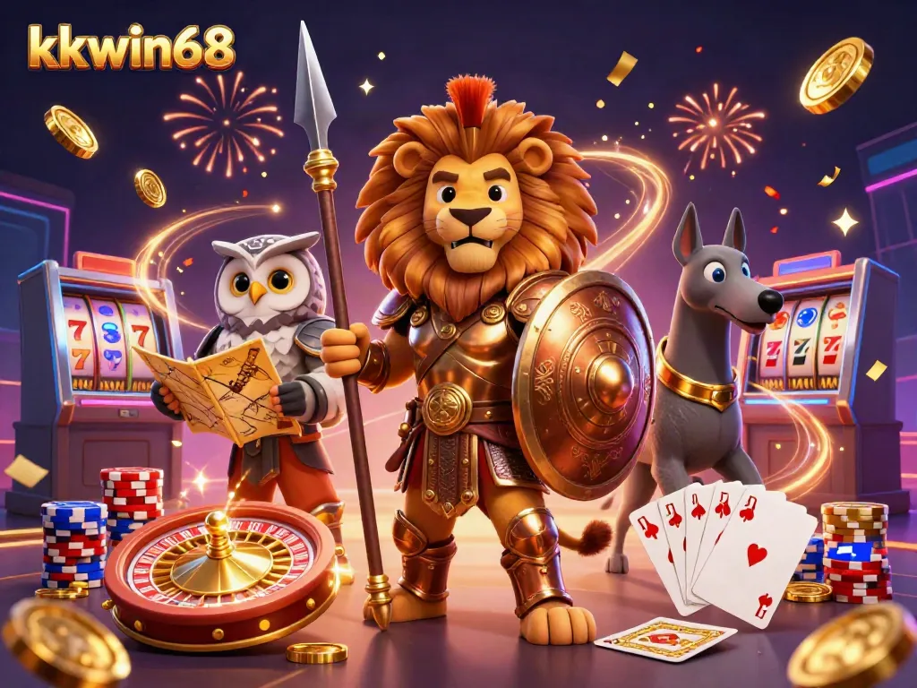 Experience the thrill of kkwin68 with vibrant characters and dynamic casino elements.