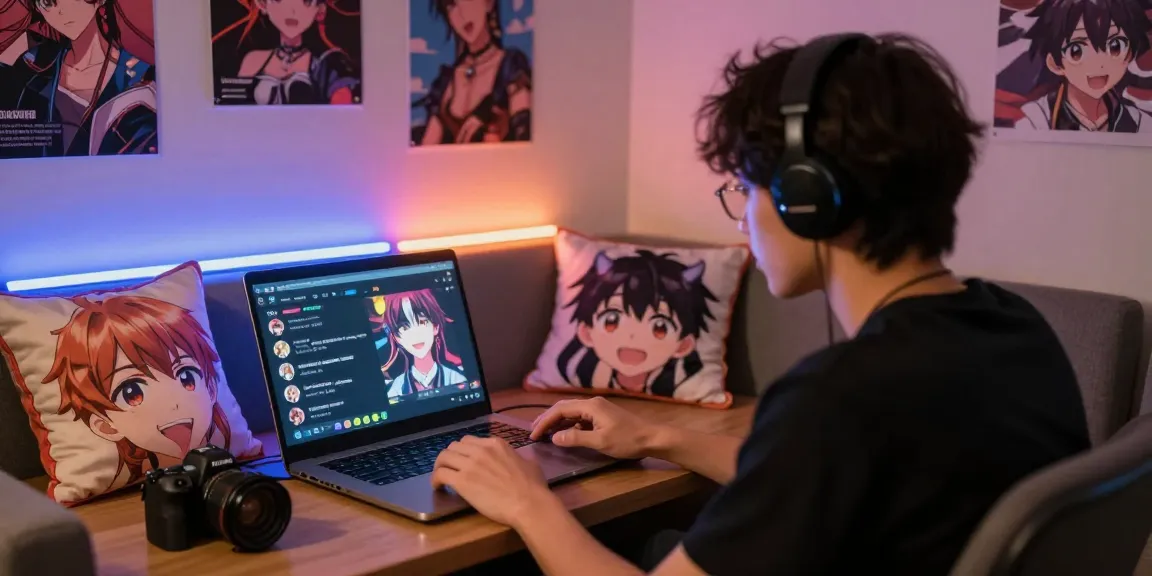Engaging user in AI chat hentai conversations within a cozy digital setting.