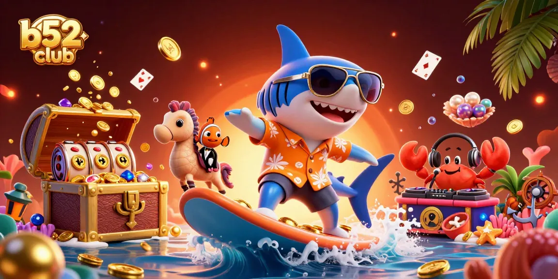 Experience thrilling wins at b52club with engaging slot games surrounded by playful sea creatures.