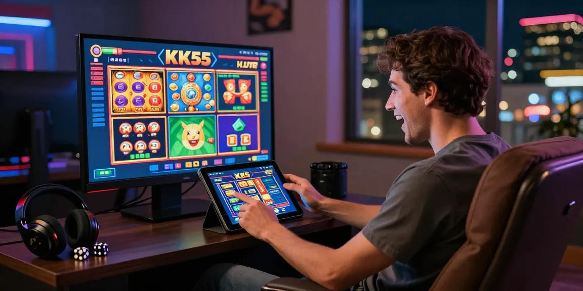 Engaging user exploring KK55 platform, click tại đây for an exciting betting experience
