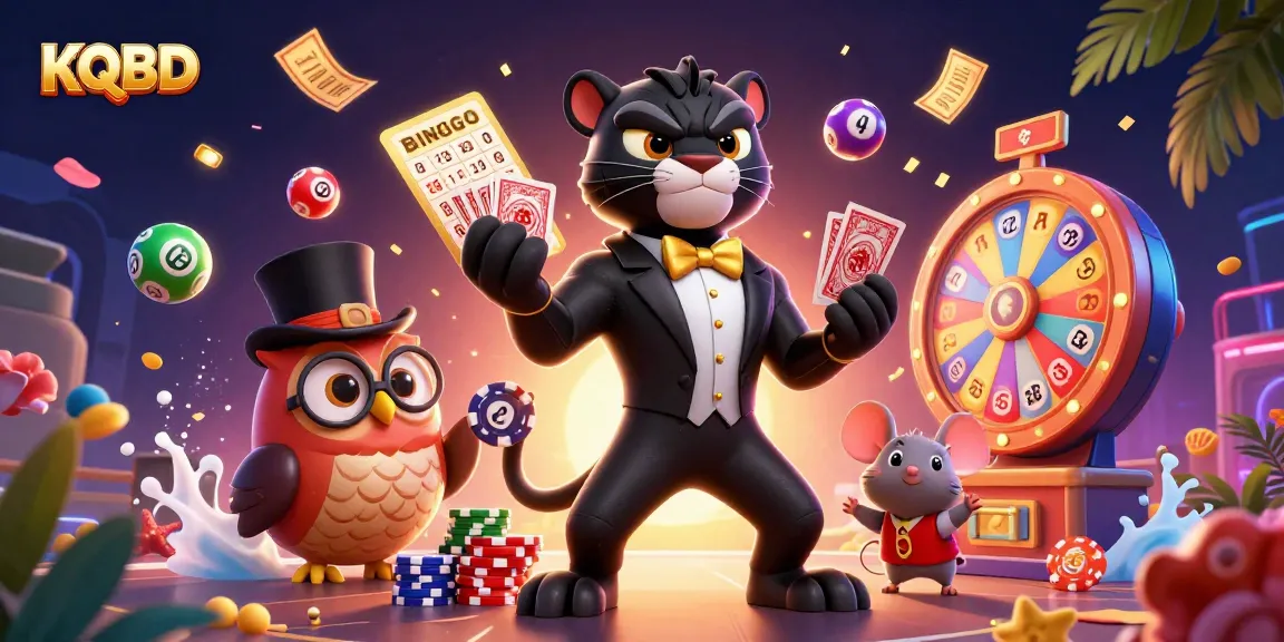 Experience KQBD with dynamic lottery actions in this vibrant 3D casino-themed illustration.
