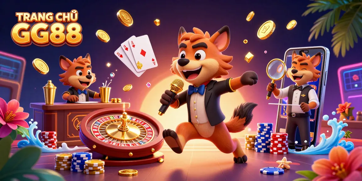 Experience the excitement of TRANG CHỦ GG88 with dynamic casino characters and vibrant gaming elements.