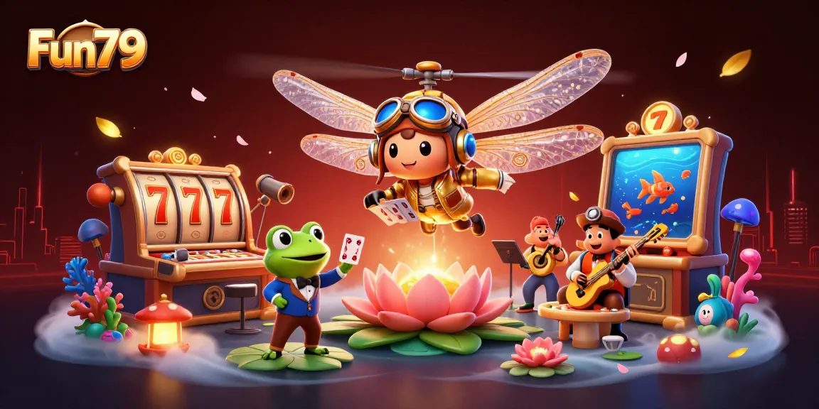 Engage with Fun79's vibrant gaming scene featuring animated characters and thrilling slot games.