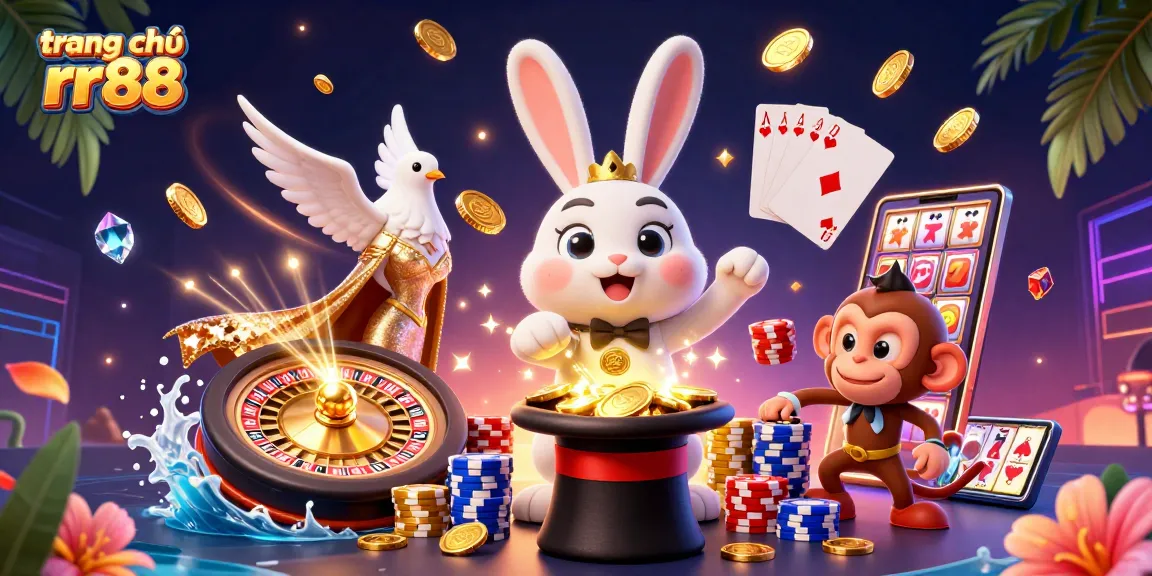 Engage in winning strategies at trang chủ rr88 with thrilling casino elements illustrated in a vibrant scene.