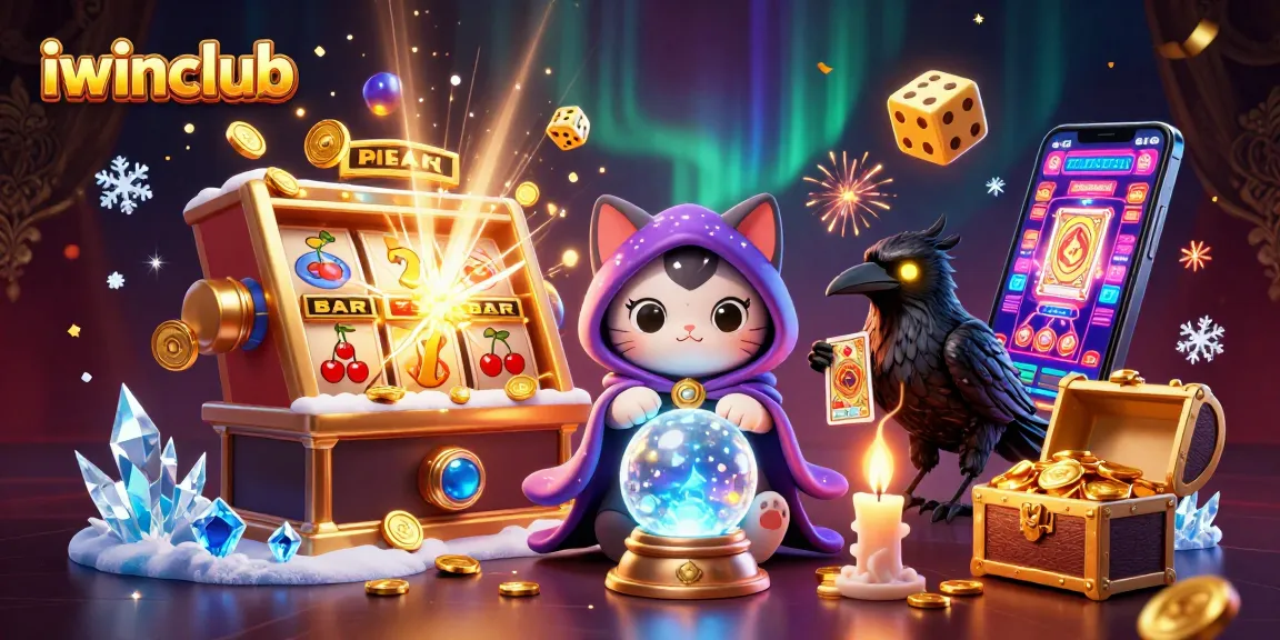 Win big at iwinclub with a vibrant 3D illustration of a mystical casino scene.