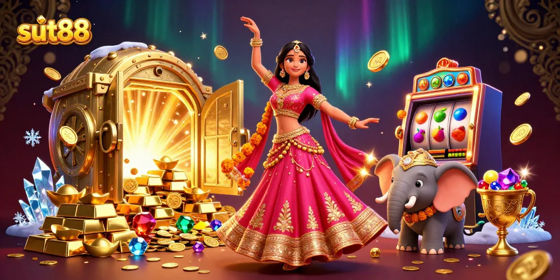 Sut88 transforms slot gaming with a dazzling scene of festive characters, rich visuals, and jackpot excitement.