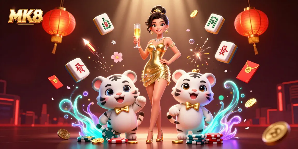 Engaging in thrilling gameplay at MK8 with a glamorous woman and a lucky tiger cub.