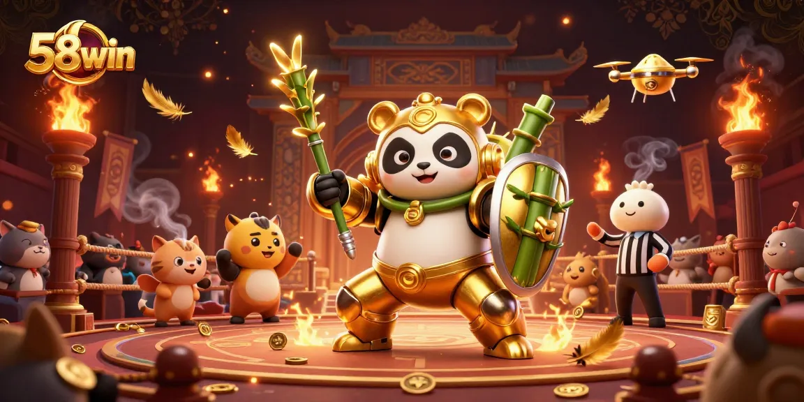 Engage with the dynamic world of 58win as golden panda battles in a thrilling casino arena.