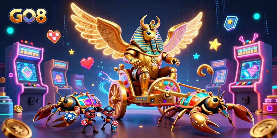 Experience thrilling gaming adventures with GO8's colossal characters and vibrant casino elements.