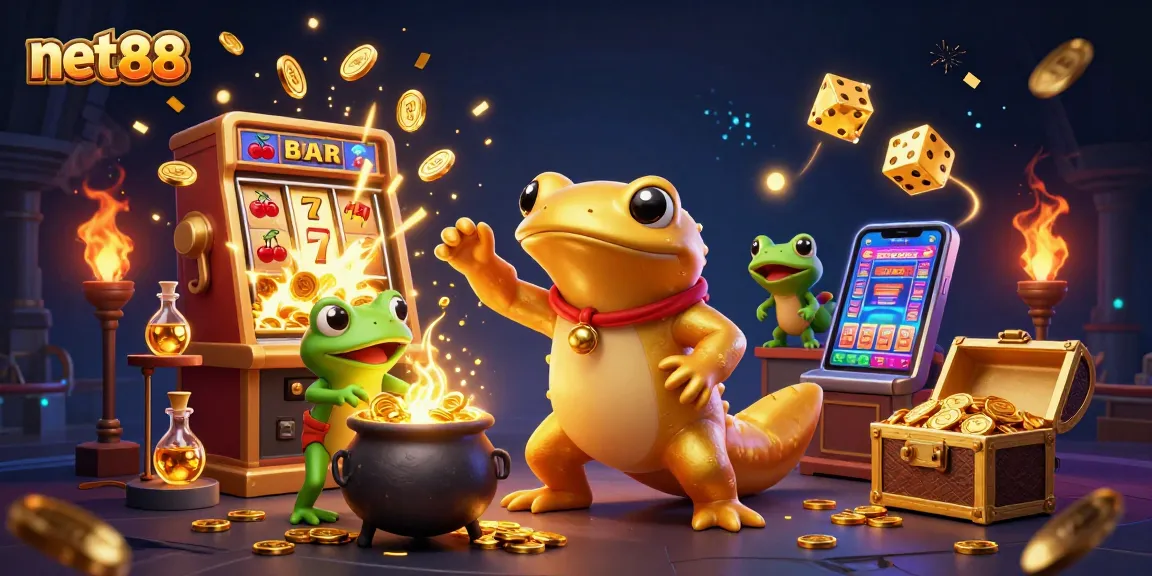 Experience the thrill of net88 with a magical alchemist scene bursting with casino elements