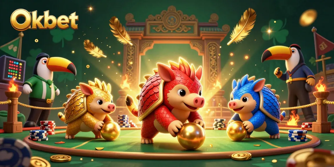 Engage in the thrilling Oxbet casino experience with pangolins competing in a vibrant gaming scene.