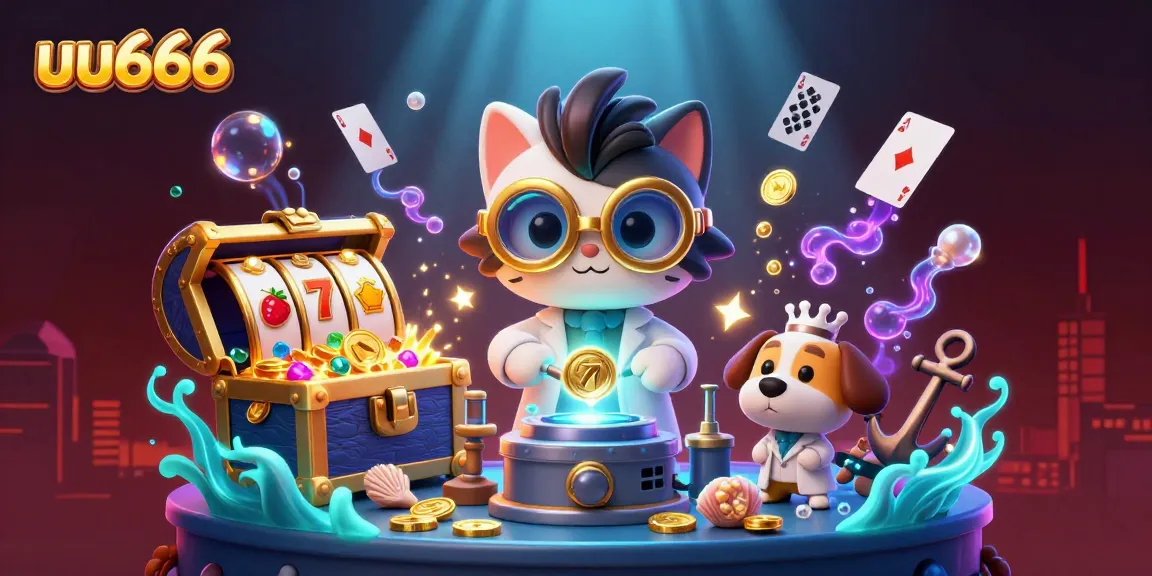 Experience dynamic gaming with uu666, featuring vibrant 3D characters and casino-themed illustrations.