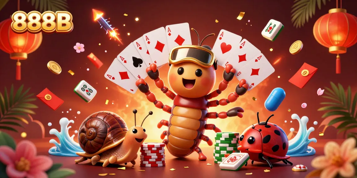 Immerse in 888B's vibrant casino atmosphere with colorful characters enjoying lively games.