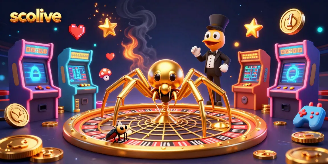 Engage with socolive's thrilling betting experience as a fly nervously places bets amid a roulette web.