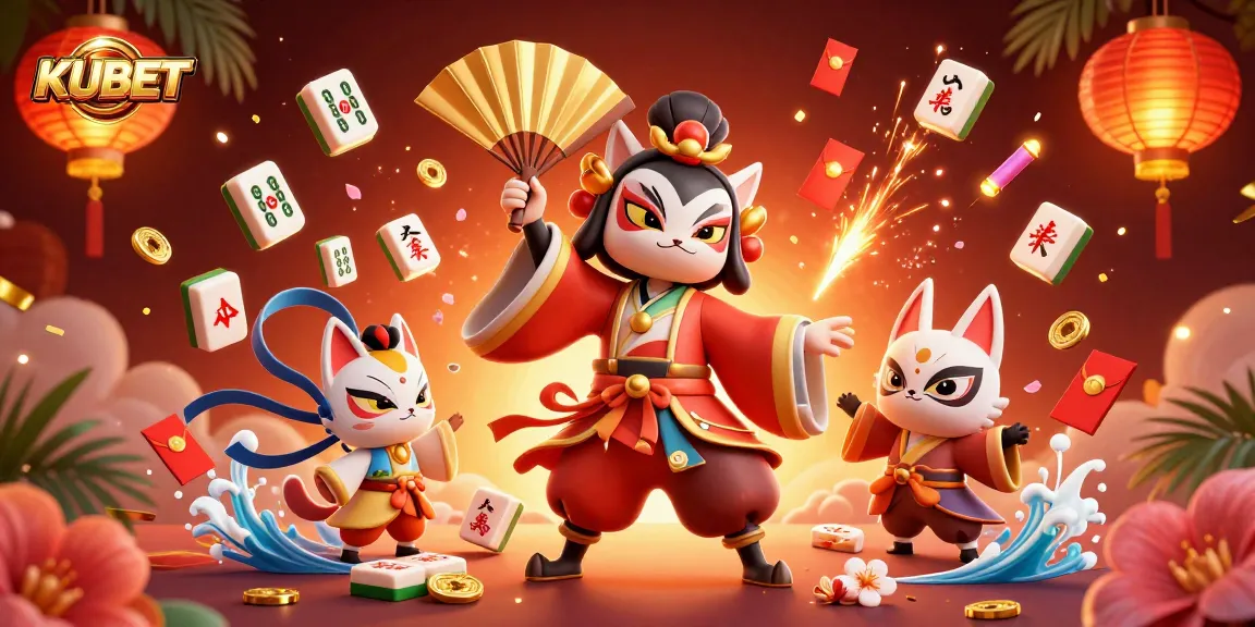KUBET celebrates gambling excitement with vibrant 3D kites and festive elements in a vivid scene.