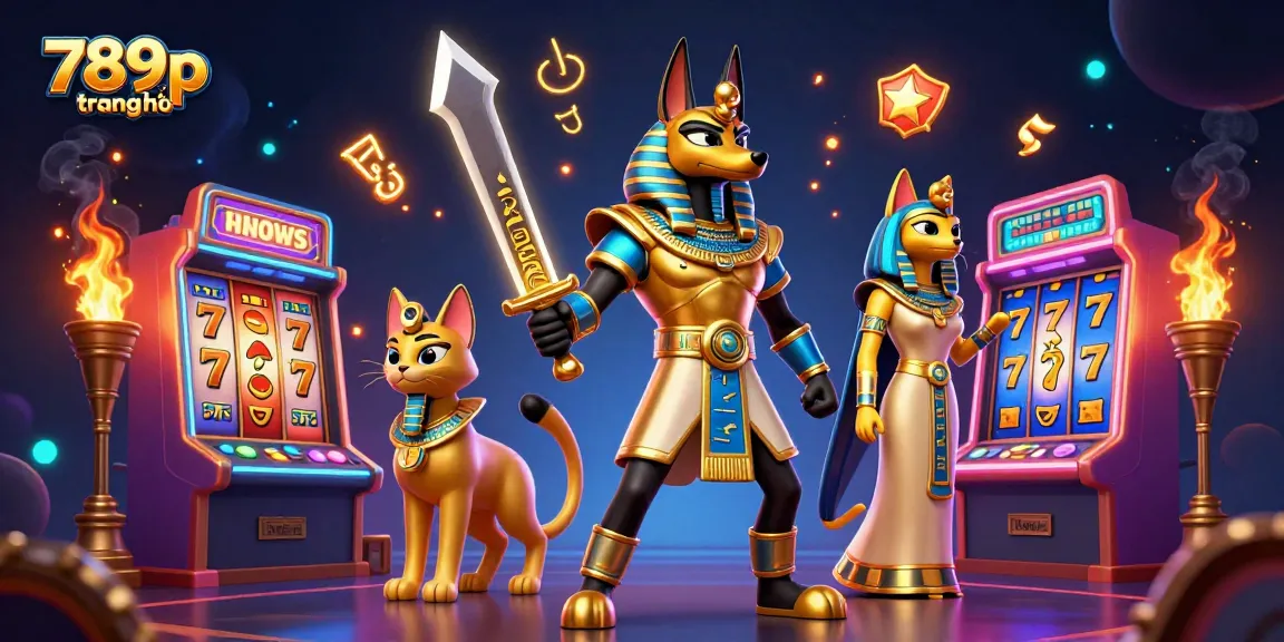 Experience an exhilarating slot adventure with 789p trang chủ featuring characters in an ancient Egyptian theme.