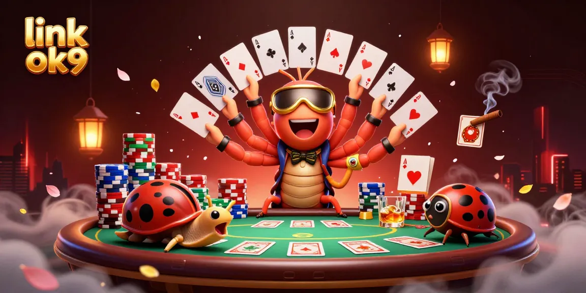 Experience link ok9 with vibrant characters and dynamic casino action in a rich 3D illustration.