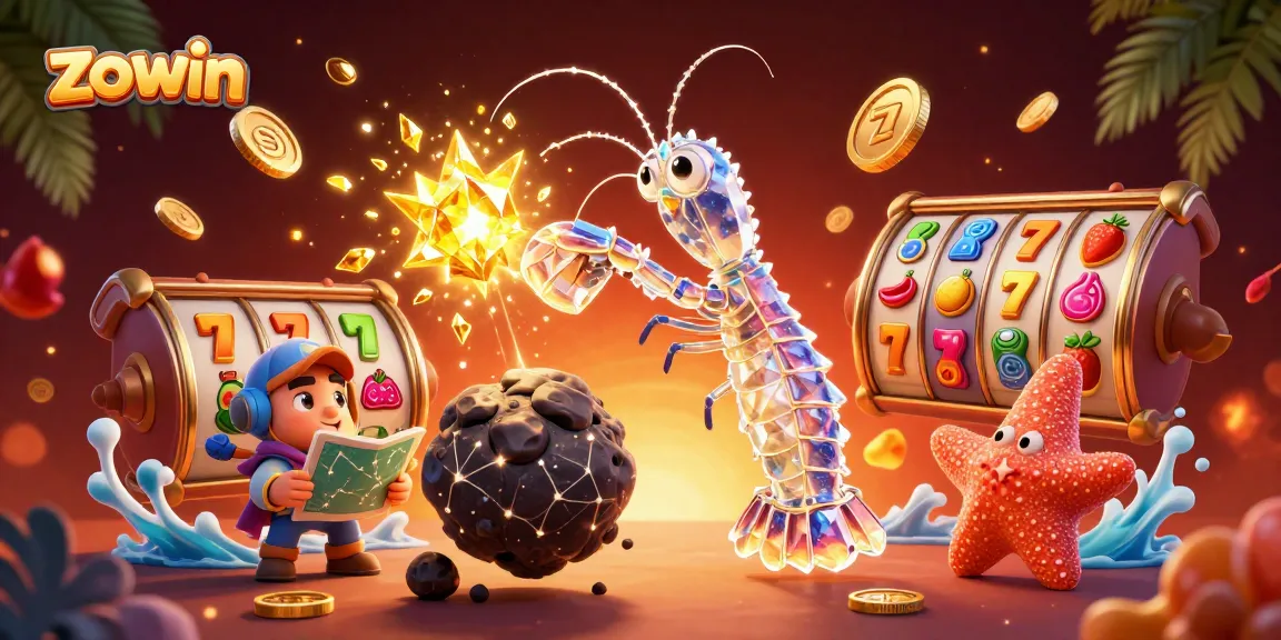 Zowin captivates players with an explosive casino adventure, showcasing bright slot reels and shimmering rewards.