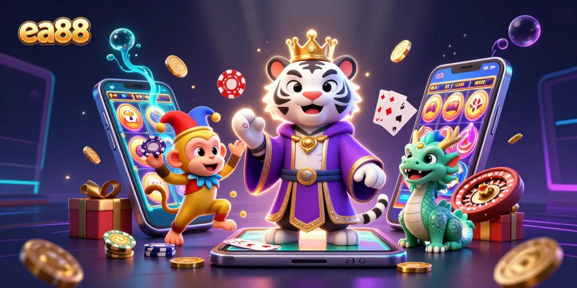 Play online slots with ea88; enjoy vibrant gaming scenes filled with action and excitement.