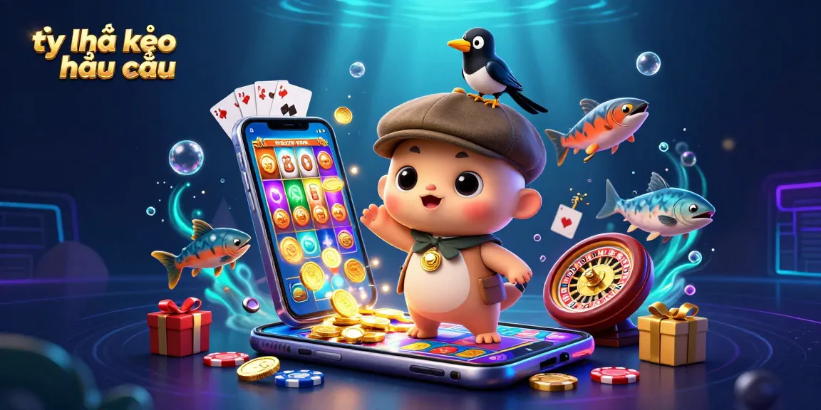 Experience the excitement of tỷ lệ kèo nhà cái with playful characters and vibrant casino elements.