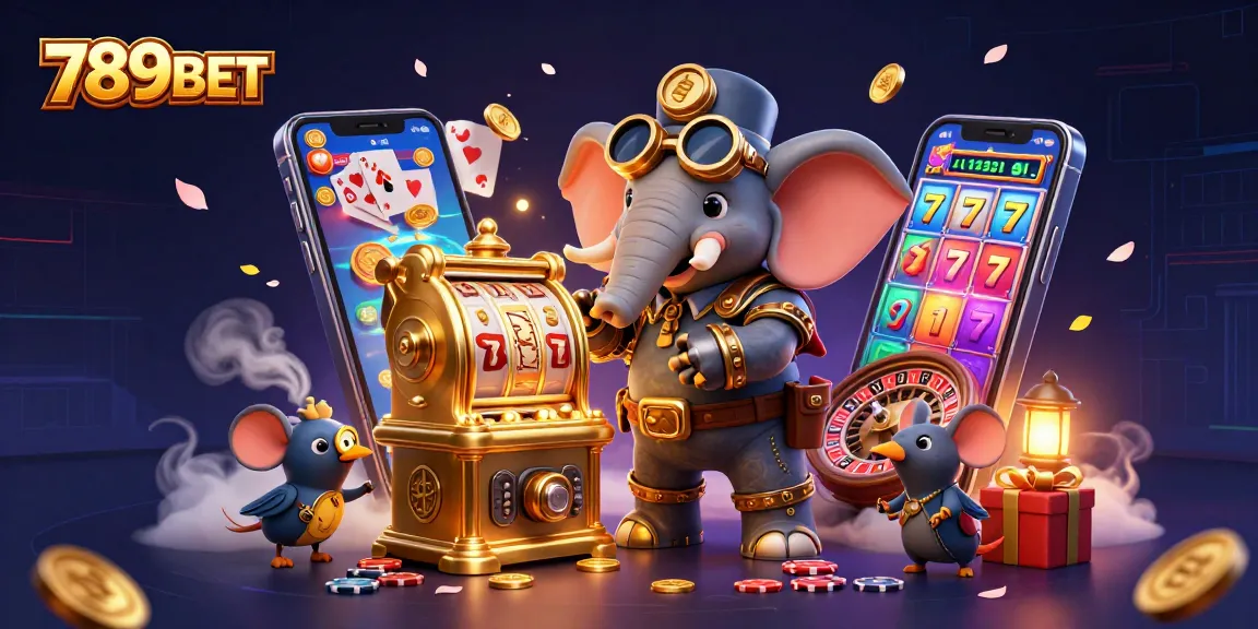 Spin to win big with 789BET in this vibrant steampunk casino scene full of action.
