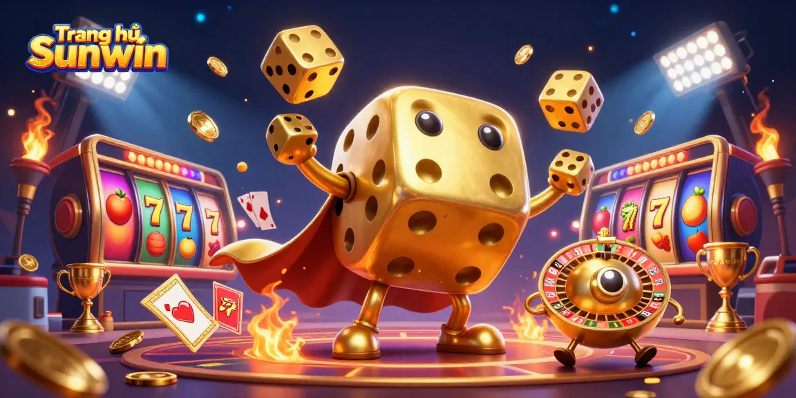 Engage in thrilling gaming at Trang chủ Sunwin with vibrant golden symbols and dynamic casino elements.