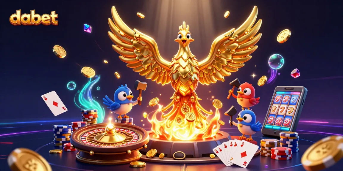 dabet offers thrilling gambling experiences with a vibrant phoenix and dazzling casino elements