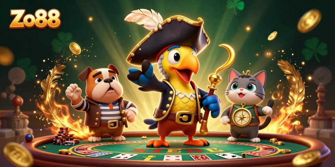 Engage with Zo88's thrilling casino atmosphere featuring characters and dynamic elements.