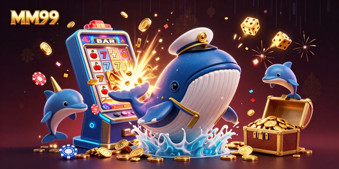 Immerse in MM99's vibrant cartoon casino world with whale and dolphins, bursting jackpots!