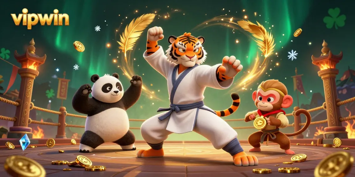 Experience thrilling wins at vipwin with a dynamic scene of action-packed characters and golden treasures.