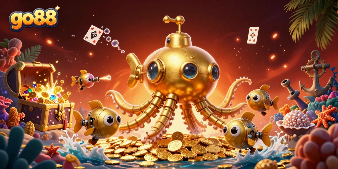 Experience go88's vibrant underwater world filled with treasures, playful creatures, and thrilling casino elements.