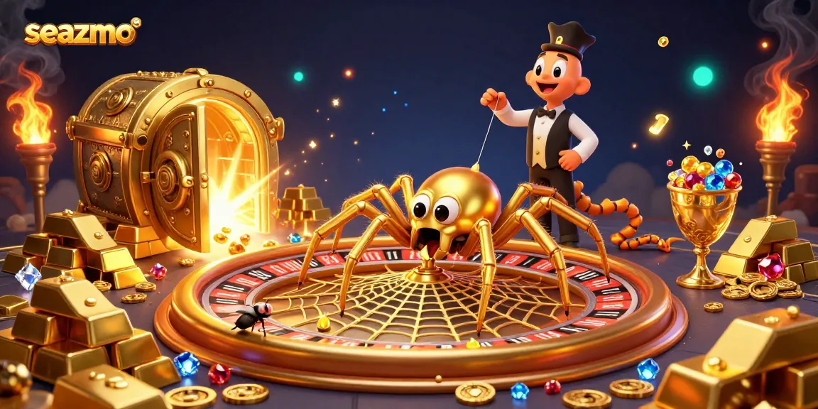 seazmo offers an exciting roulette wheel themed experience with golden spider and treasures.